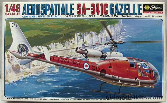 Fujimi 1/48 Aerospatiale SA-341C Gazelle - Royal Navy, 39 plastic model kit